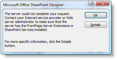 SharePoint Designer Error