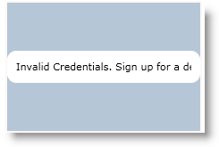 Invalid credentials