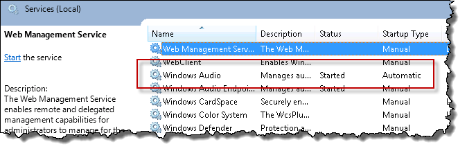 Windows Services Interface