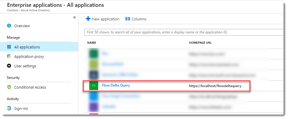 Flow Delta Query as an Enterprise Application