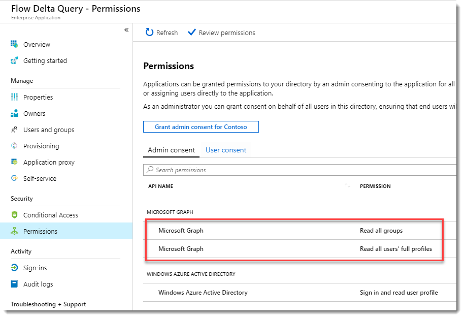 Flow Delta Query Permissions