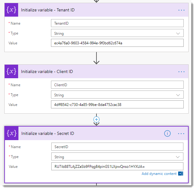 Initialize the variables