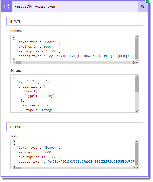 Successful test of Parse JSON