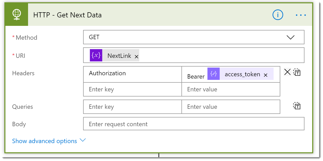 Looping and processing nextLink