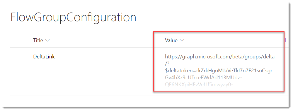 DeltaLink in the FlowGroupsConfiguration list.