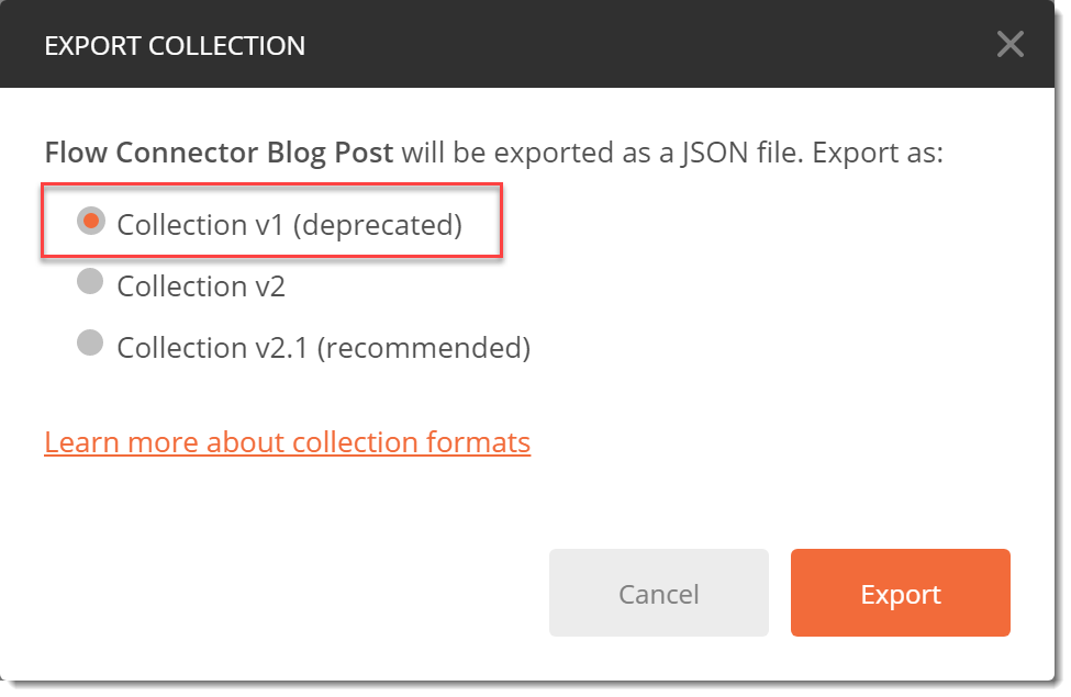 Export your collection.