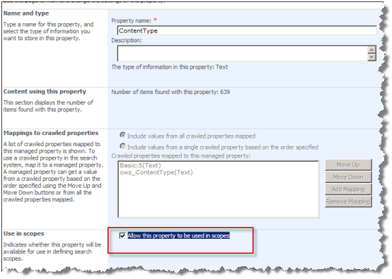 Content Type Property