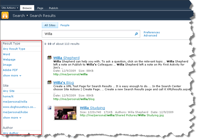 SHarePoint 2010 Refinement