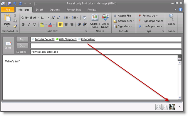 Outlook presence