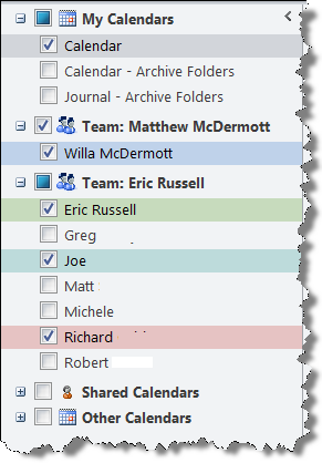 Team Calendars