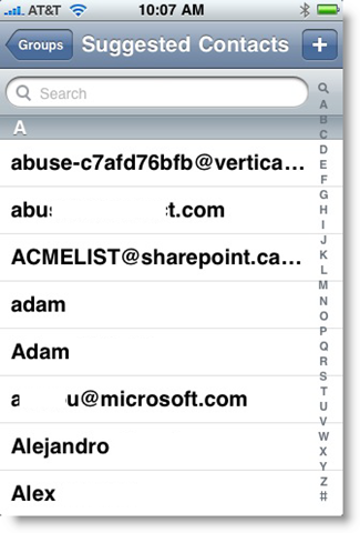 iPhone Suggested Contacts