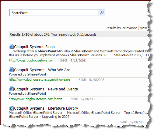 Correct Search Results