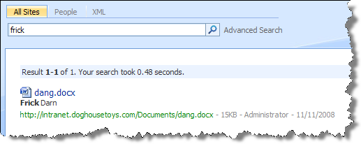Search results
