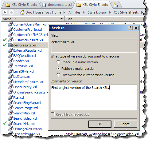 Check in the file