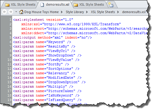 Paste the XSL