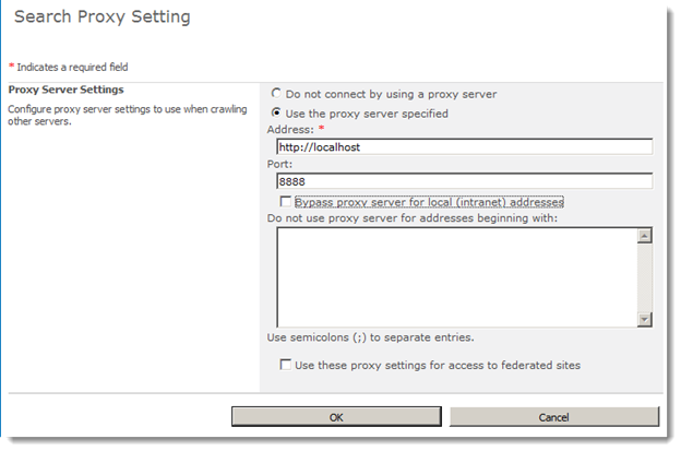 Enter server and port