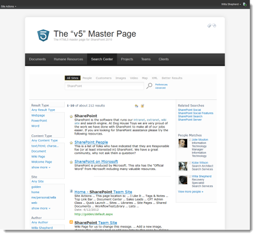 Better looking Search Center