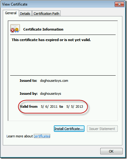 Certificate expired