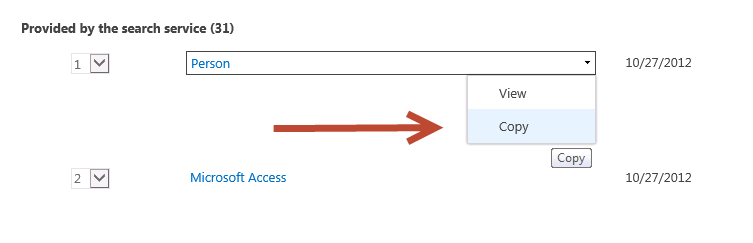 Copy the person result type