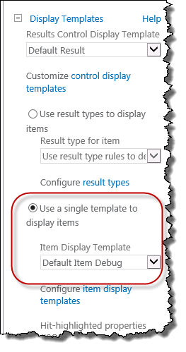 Force the display template